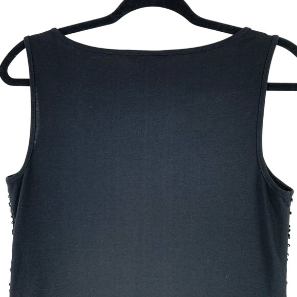Sequin Embellished Sleeveless Round Neck Tank Top black size small JESSICA - Picture 4 of 15